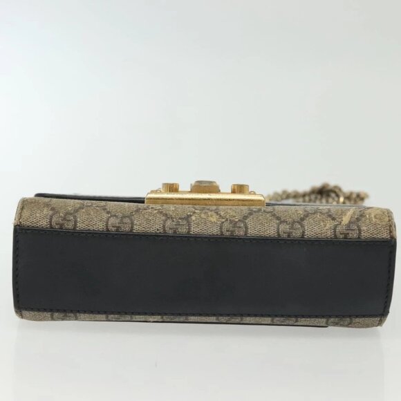 GUCCI GG Supreme Chain Shoulder Bag PVC Beige Gold 409487 Auth bs29070 - Picture 7 of 16